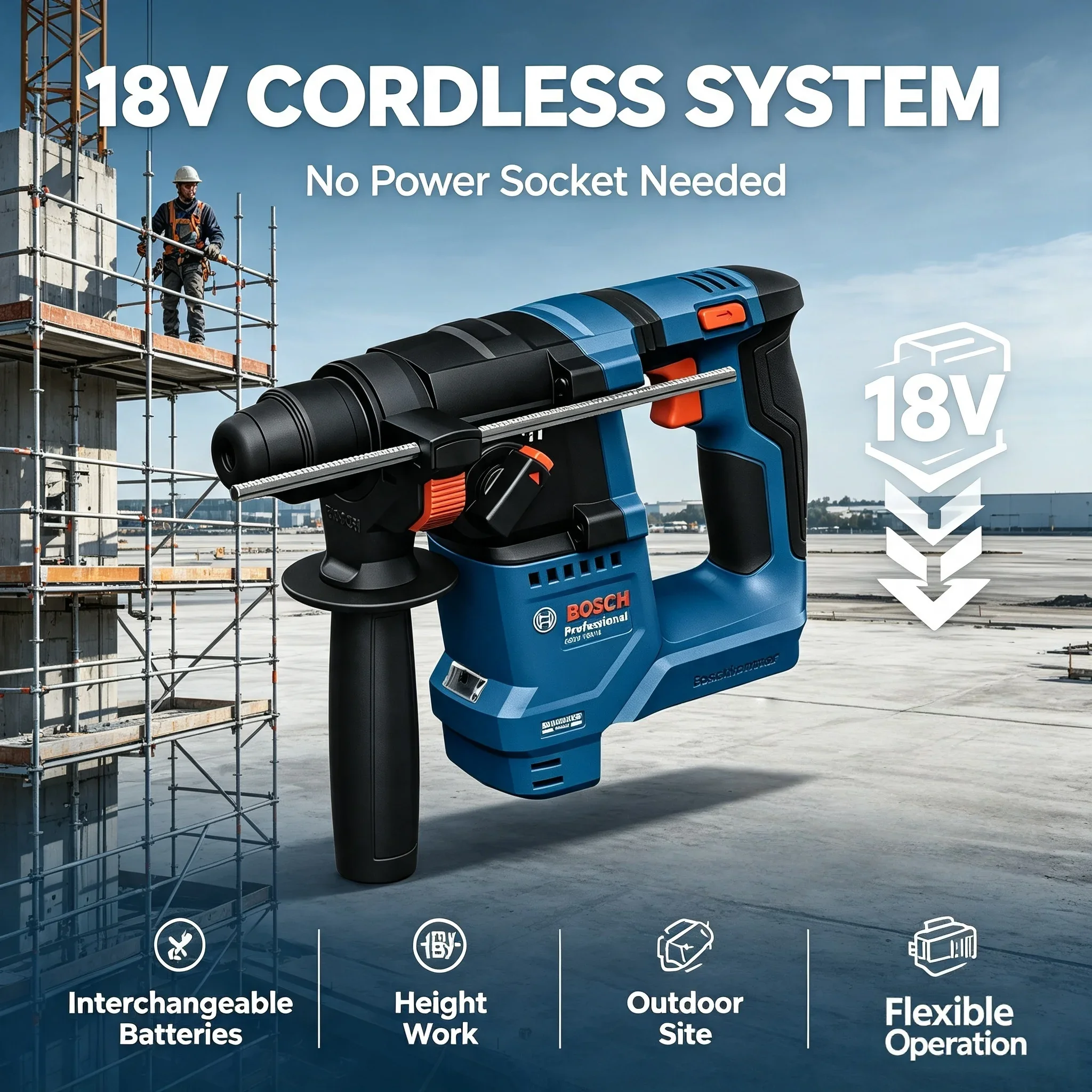 Bosch GBH 18V-18 18V Brushless - đánh giá và giá Power Tools Professional